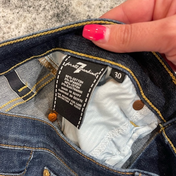 7 For All Mankind Dark Blue Skinny Jeans High waist ankle Gwenevere - Picture 2 of 4